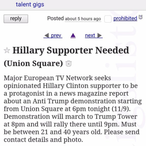 “Talent Gigs: Hillary Supporter Needed (Union Square)” – exposing the protests | Paul Joseph Watson (Video)