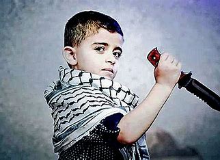 Palestinian boy with knife