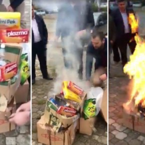 Kosovo Kristallnacht | Albanian paramilitary raid stores for Serbian products, burn them in streets, arrest Serbs