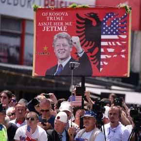 Bill Clinton, Madeline Albright and Wesley Clark celebrate their war crimes with Kosovo Albanian Narco-terrorist commander in Pristina…as Germany arrests ISIS supporter from Kosovo